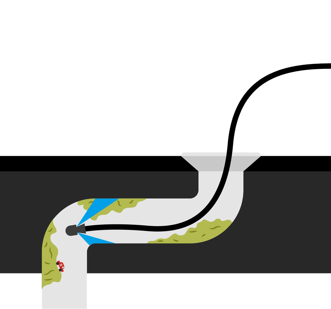 Illustrasjon som viser spyling av rør