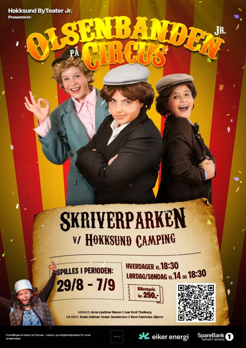 Plakat fra en av Hokksund Byteater Junior sine forestillinger