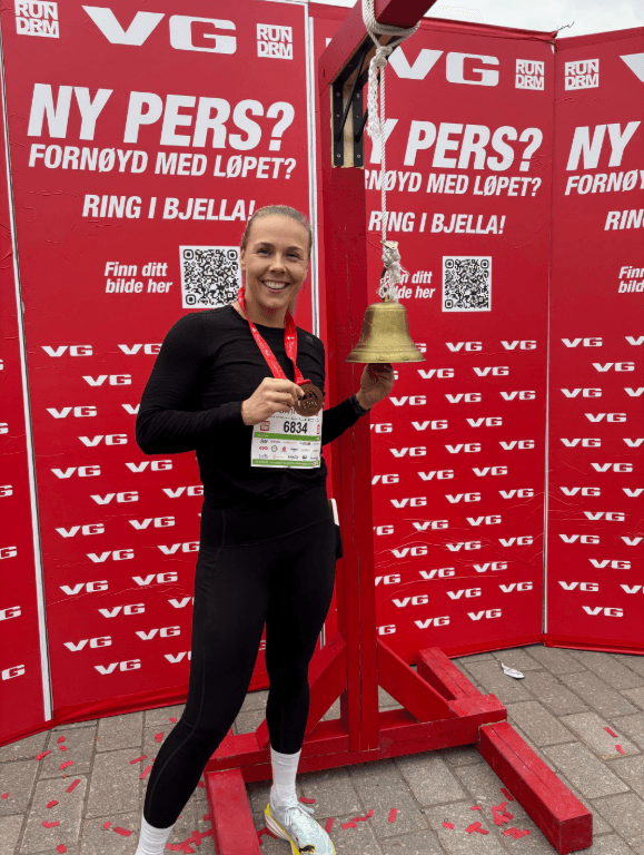 Bilde av Camilla Friis som satte ny personlig rekord på 10km